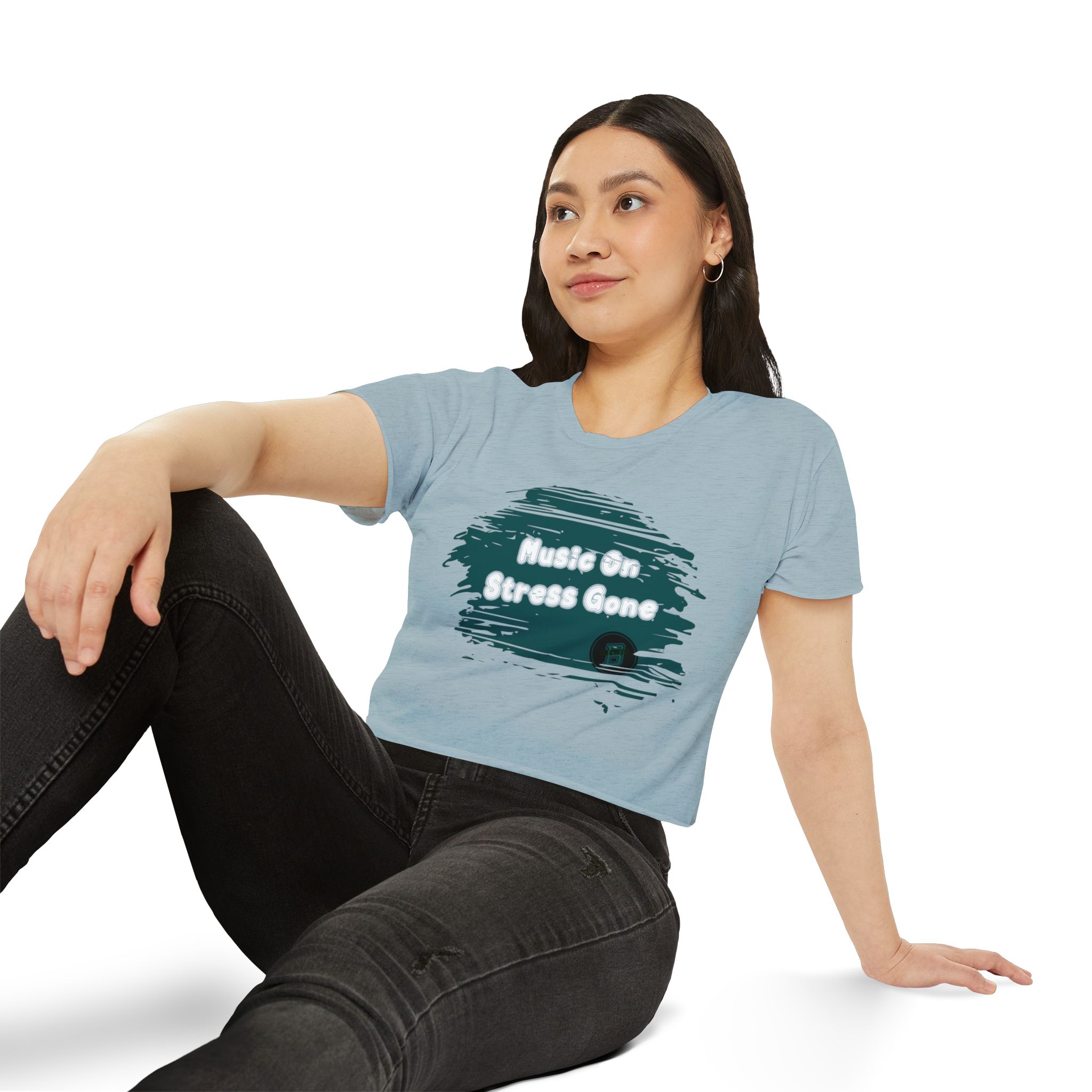 Music On Stress Gone Women's Festival Crop Top