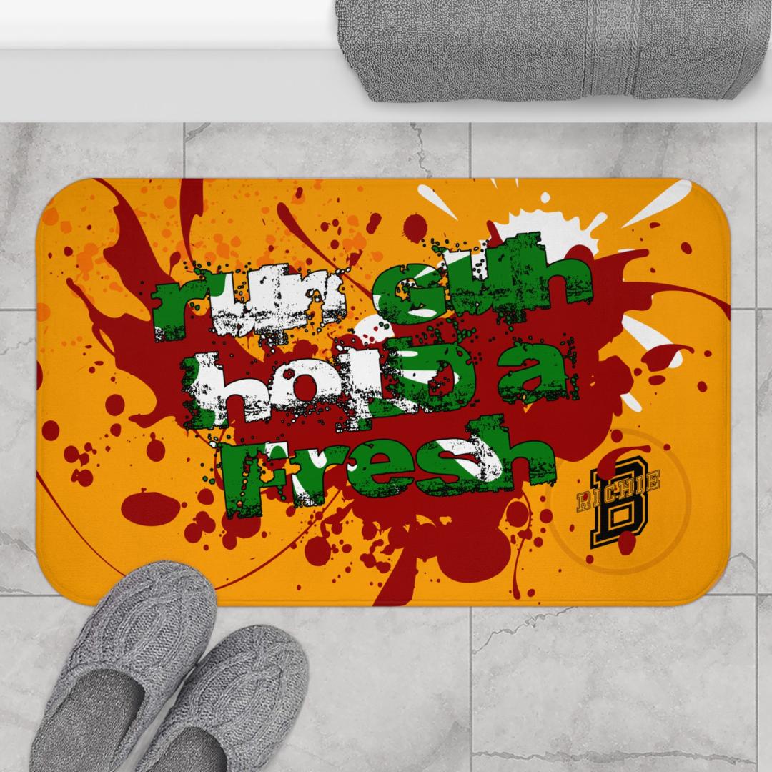 Vibrant Bath Mat - Refreshing Splash Design for a Fun Bathroom Oasis
